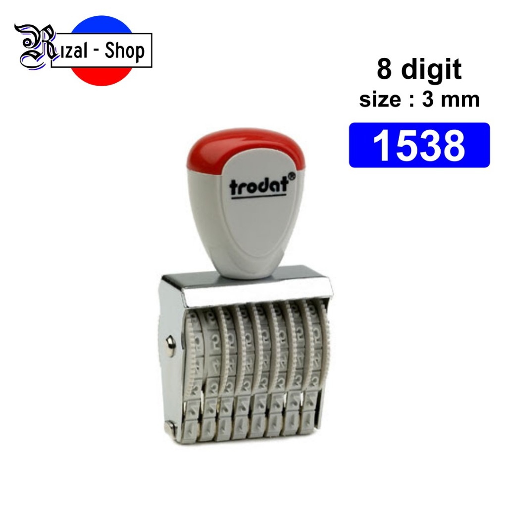

Trodat Stempel Angka Manual 8 digit ukuran 3 mm 1538