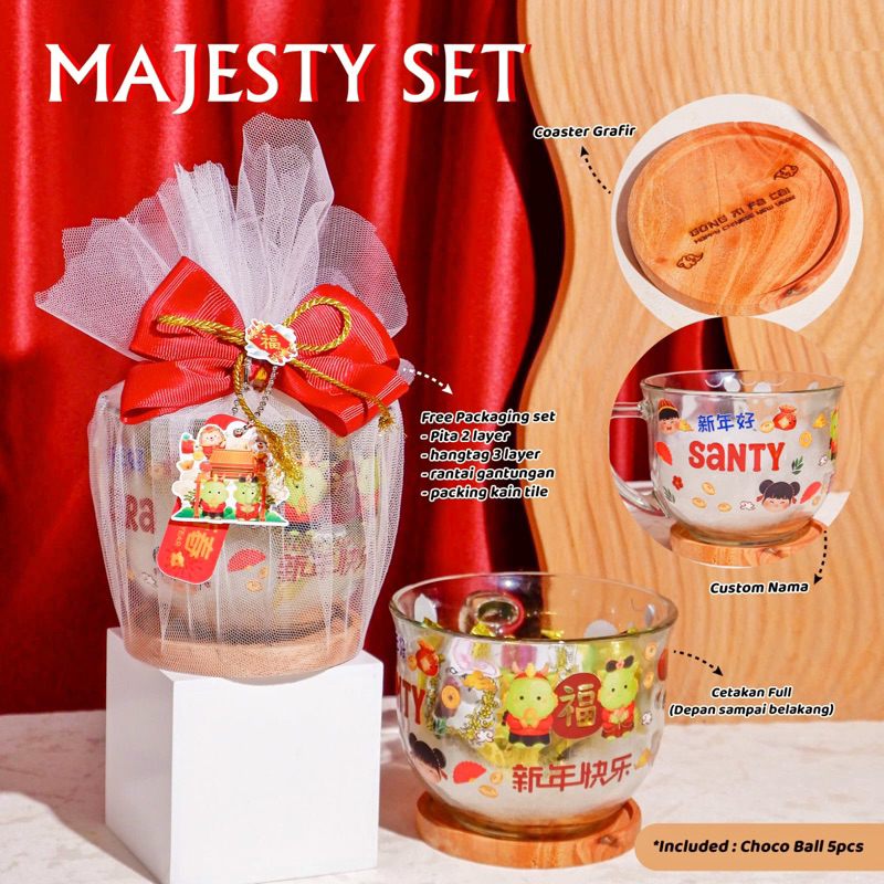 

PREMIUM SOUVENIR HAMPERS IMLEK 2024 GELAS LUCU CNY /SUVENIR MUG SINCIA