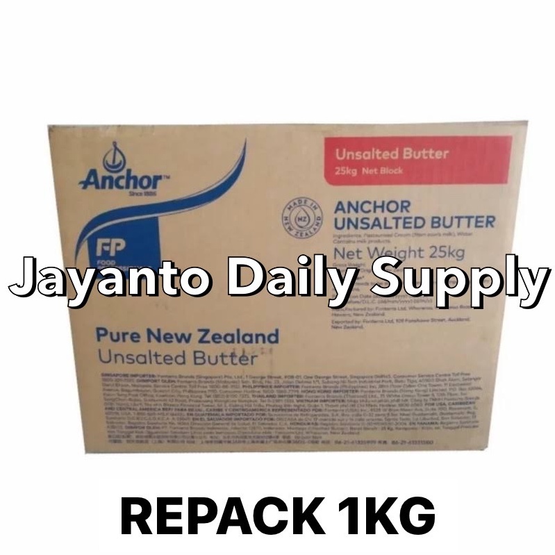 

Diskon Promo ANCHOR UNSALTED BUTTER 1KG REPACK PURE BUTTER IMPORT NEW ZEALAND 1 HALAL J5