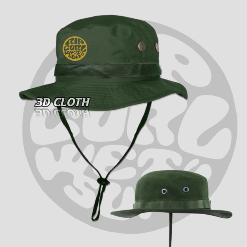 TOPI RIMBA BUCKET JUNGLE HAT OUTDOOR ADVENTURE HIKING HAT CASUAL DISTRO PRIA WANITA RIPCURL LOGO