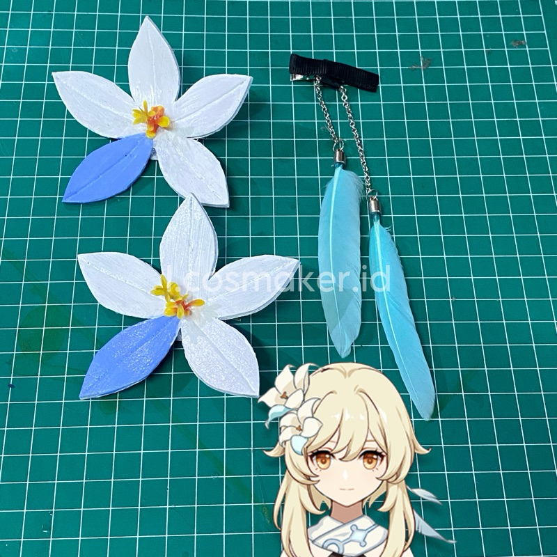 Satu Set Jepit Rambut Lumine Genshin Impact Cosplay