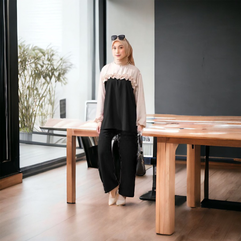 SETELAN SHANIA ONE SET COMBINASI TERBARU/SETELAN WANITA TERBARU/ONE SET TERBARU SLP CLOHTING/SETELAN