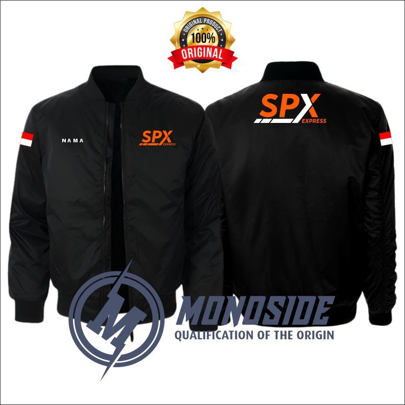 Jaket Bomber/Jaket Motor Custom - SPX ShopeeExpress - Sablon Full Bordir