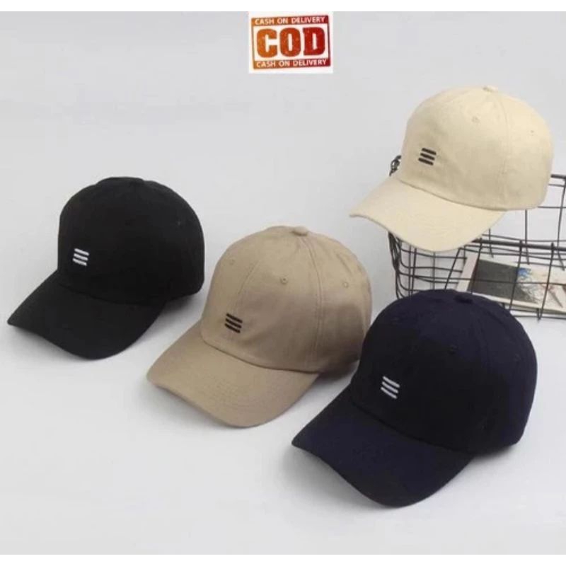 Topi Baseballbordir Threeline Stylist Topi Trend Murah Topi Pria wanita