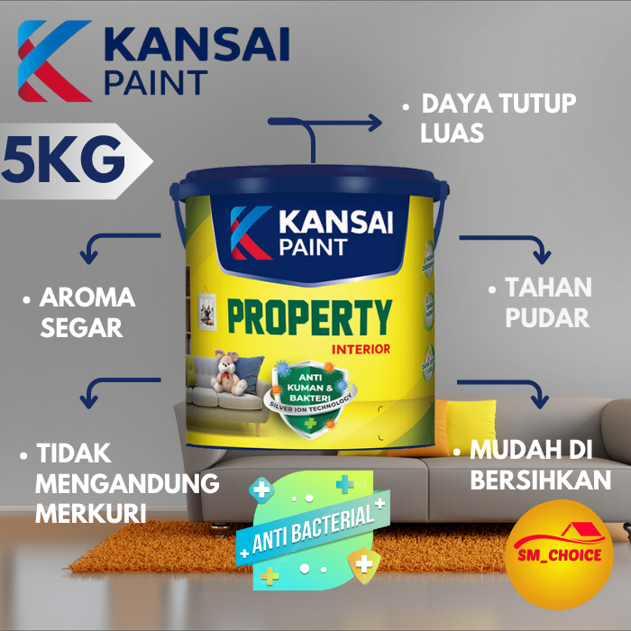 CAT TEMBOK KANSAI PAINT PROPERTY INTERIOR 5KG CAT TEMBOK PROPERTY 5 KG