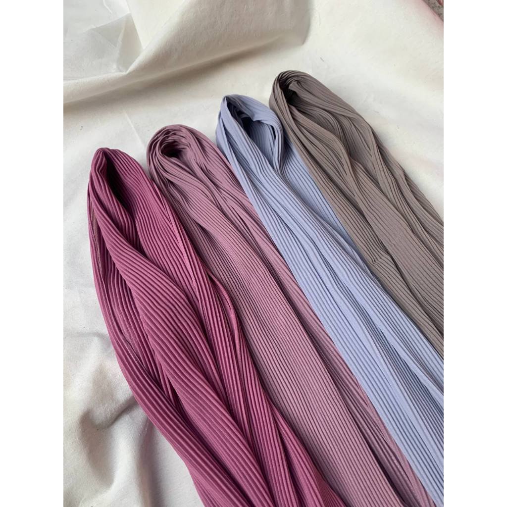 Shafza official / pleats shawl /phasmina plisket premium tanpa lipatan tengah