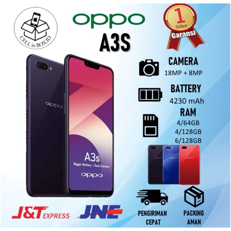 Oppo A3S ram 4/64 gb