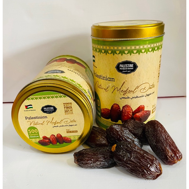 

Terbagus Kurma Medjool Palestine Super Jumbo Grade A kemasan 5gr kaleng 5Z