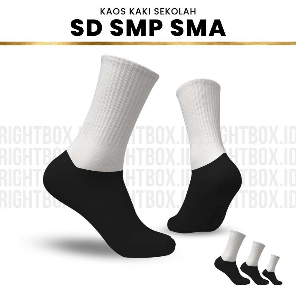 BAYAR DITEMPAT  Rightbox Kaos Kaki Sekolah Rightbox Full RIB SD SMP SMA