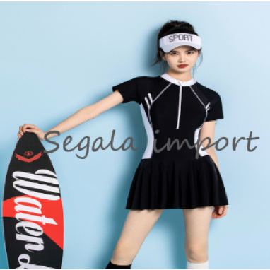 Swimsuit import wanita / baju renang wanita sexy / bikini simple list grey / baju surfing / swimsuit