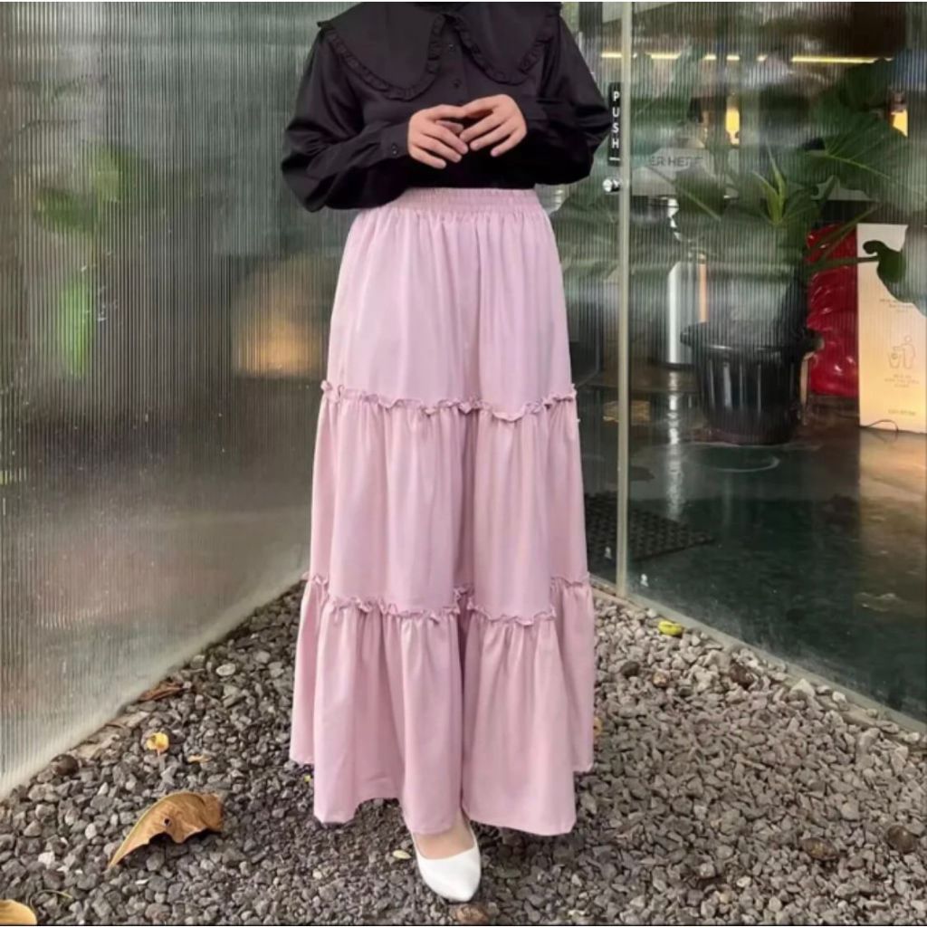 ROK SUSUN CANDA / ROK 3 SUSUN / ROK SUSUN MAXI SKIRT