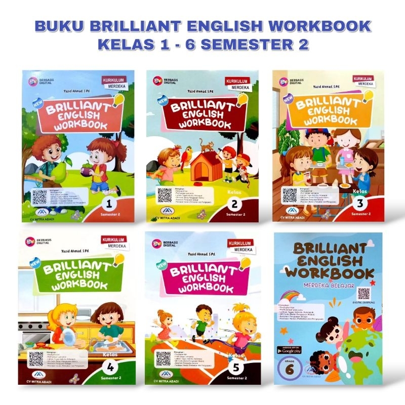 BUKU BRILLIANT ENGLISH WORKBOOK KELAS 1 - 6 SEMESTER 2 PENERBIT MITRA ABADI