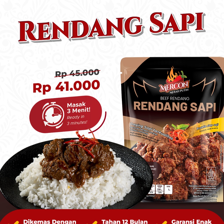 

SBBT3672 Mercon Merah Putih Satuan Limited Edition Rendang Sapi