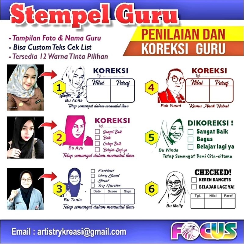 

STEMPEL GURU PENILAIAN/ KOREKSI/ CHECKED/ STEMPEL NILAI GURU