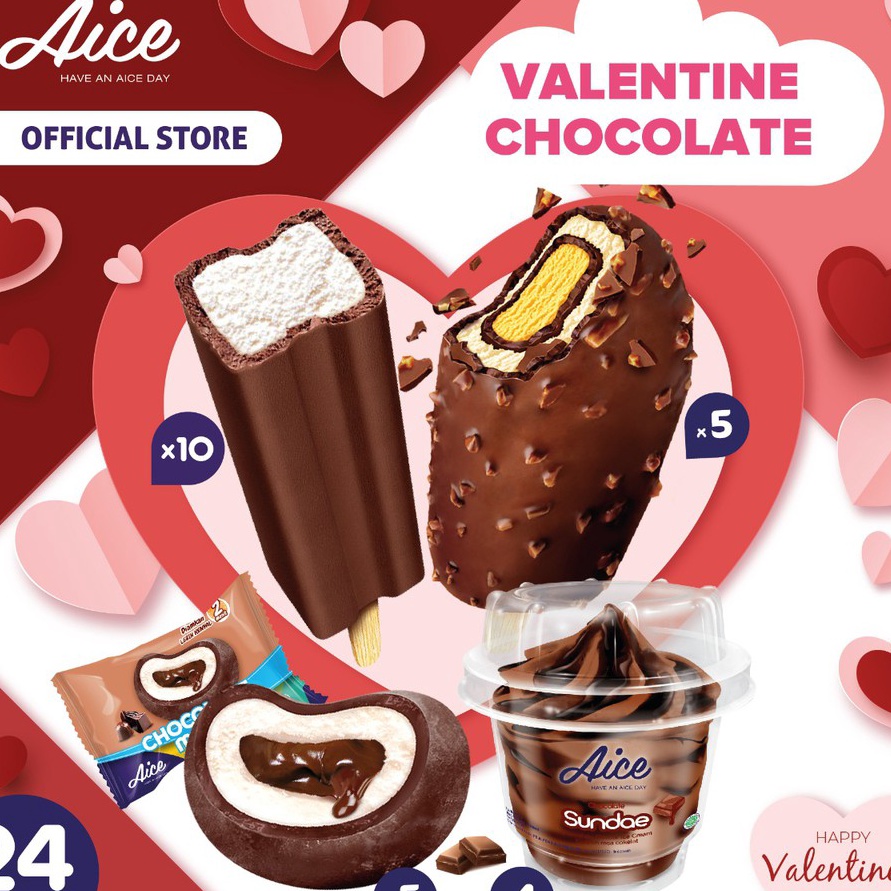 

HJJC623 Paket Es Krim Aice Ice Cream Special Valentine Chocolate Total 24 Pcs Eskrim hampers