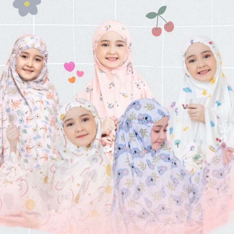 Hot Sale Mukena Pompom Anak Balita TK dan SD Rayon Premium  UMUR 212 TAHUN  Lembut Adem  Mukena Cata
