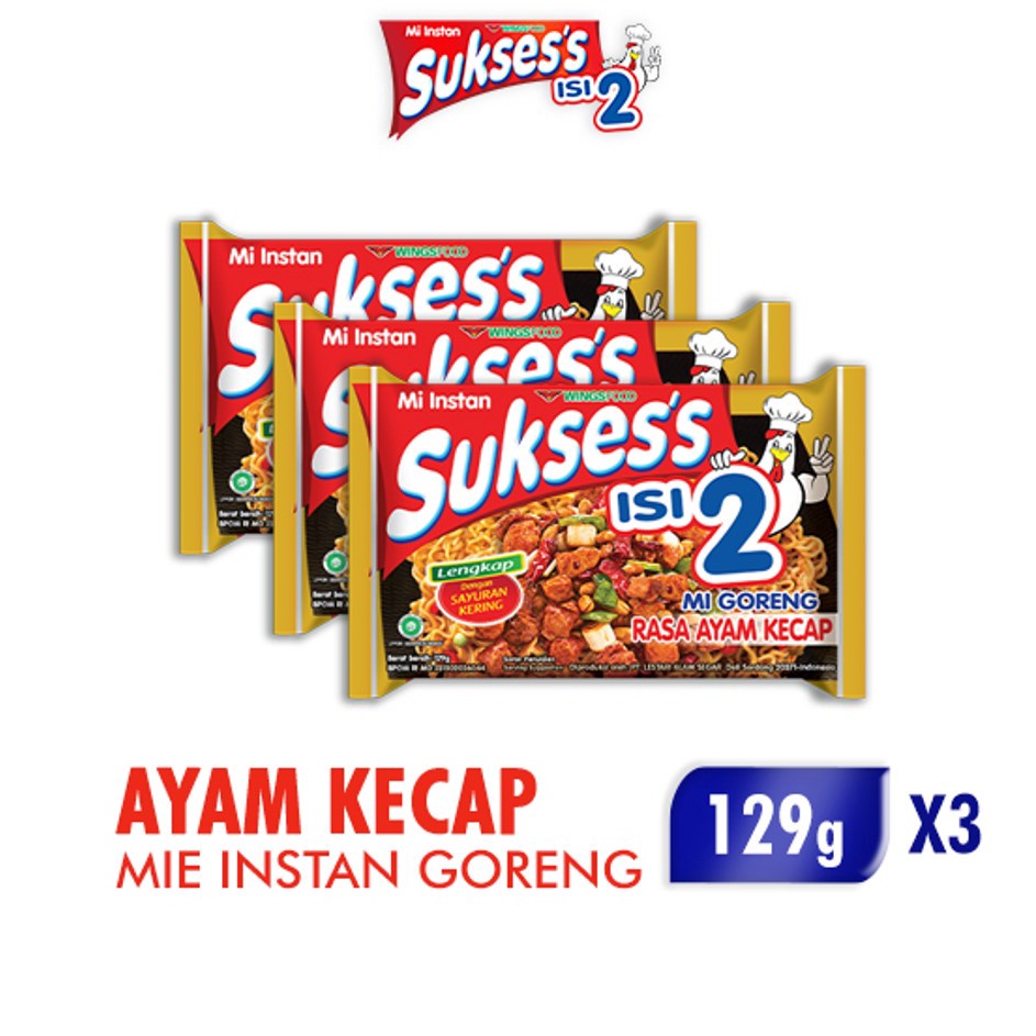 

BFWY293 PROMO MURAH Suksess Mie Instan Goreng Ayam Kecap Bag 129 gr x3