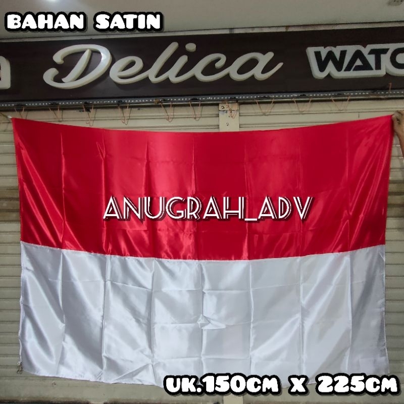 

bendera merah putih bahan kain satin premium ukuran 150 x 225cm
