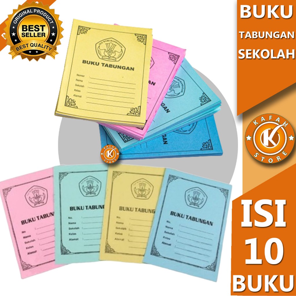 

BUKU TABUNGAN SEKOLAH PAKET ISI 10 BUKU, per buku nya isi 6 lembar kafah store