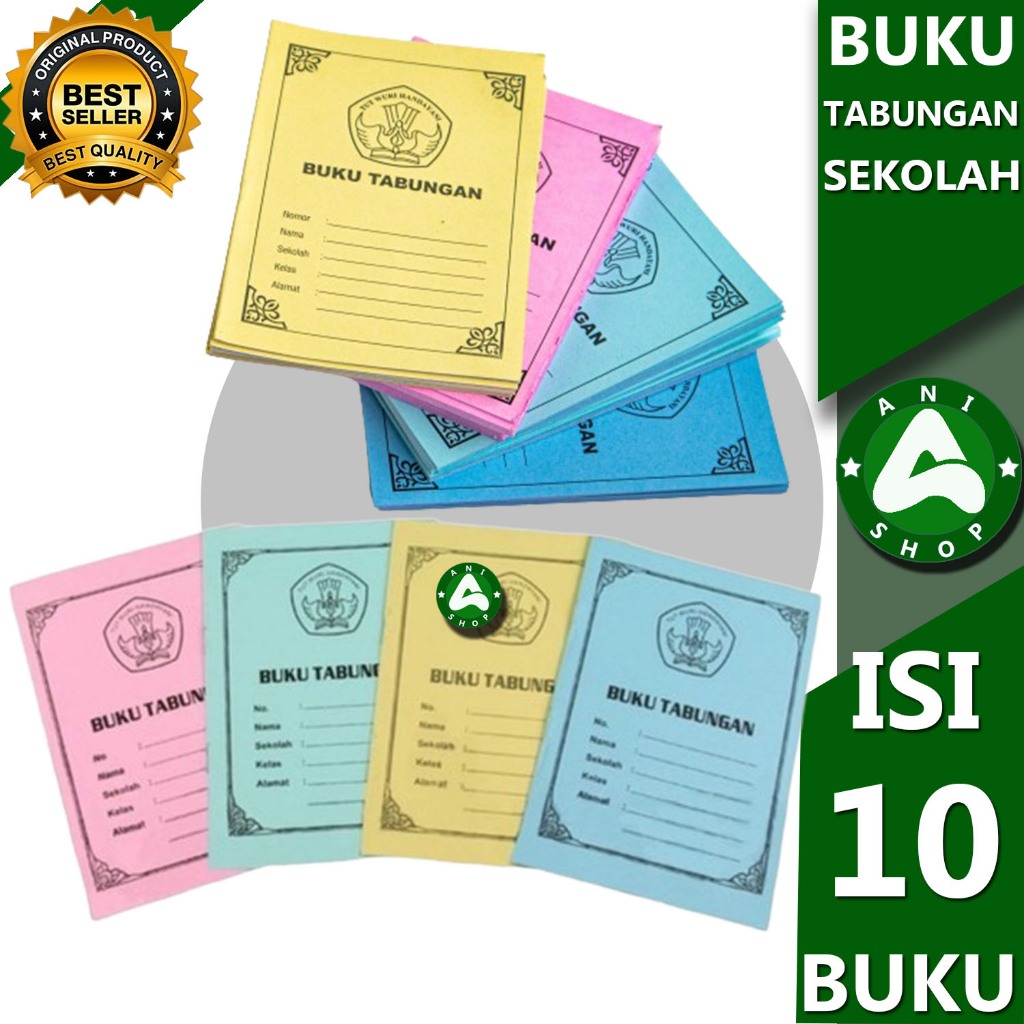 

BUKU TABUNGAN SEKOLAH PAKET ISI 10 BUKU, per buku nya isi 6 lembar ani shopp