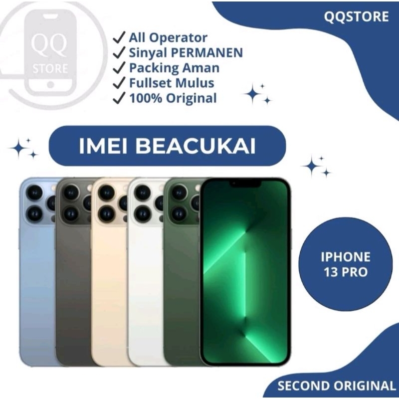iPhone 13 Pro / 13 Pro Max 128GB/256GB/ 512GB (imei Terdaftar) Second Mulus Normal Fullset