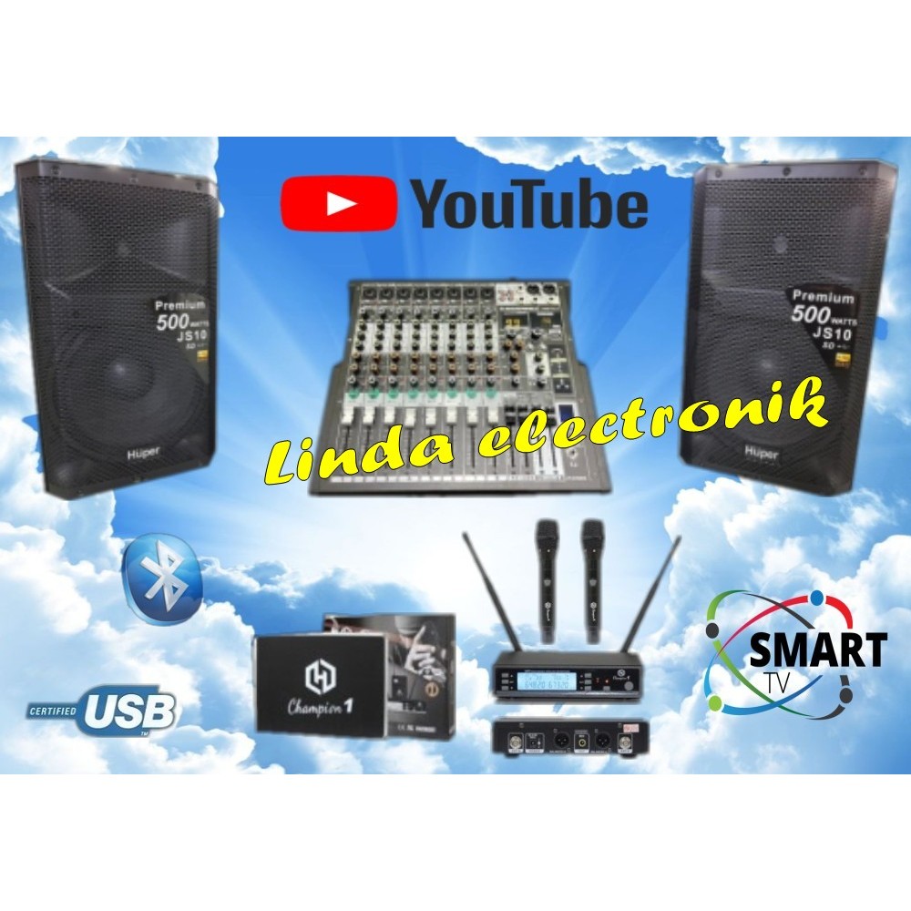 promo paket live music indoor outdoor huper js10 15 inc 8 ch original