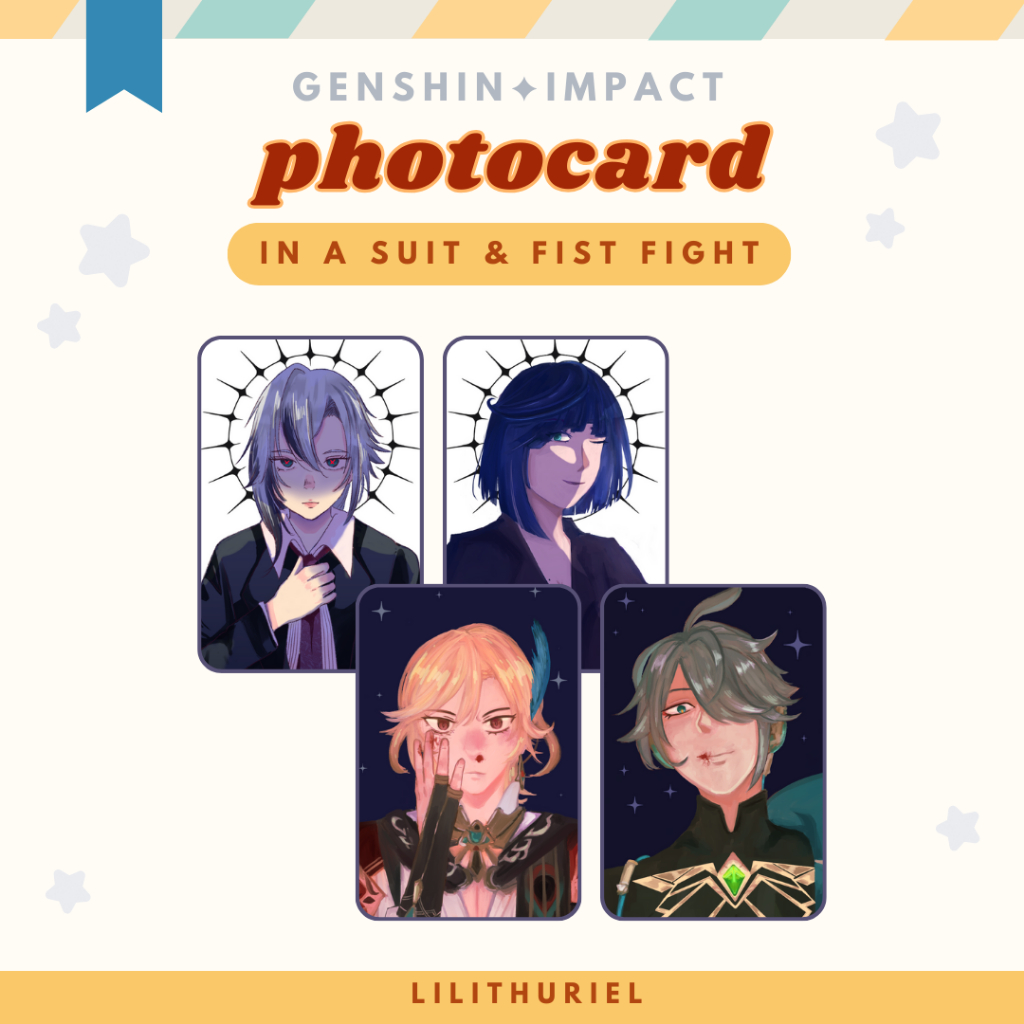 Photocard Genshin Impact: Kaveh, Haitham, Yelan, Arlecchino