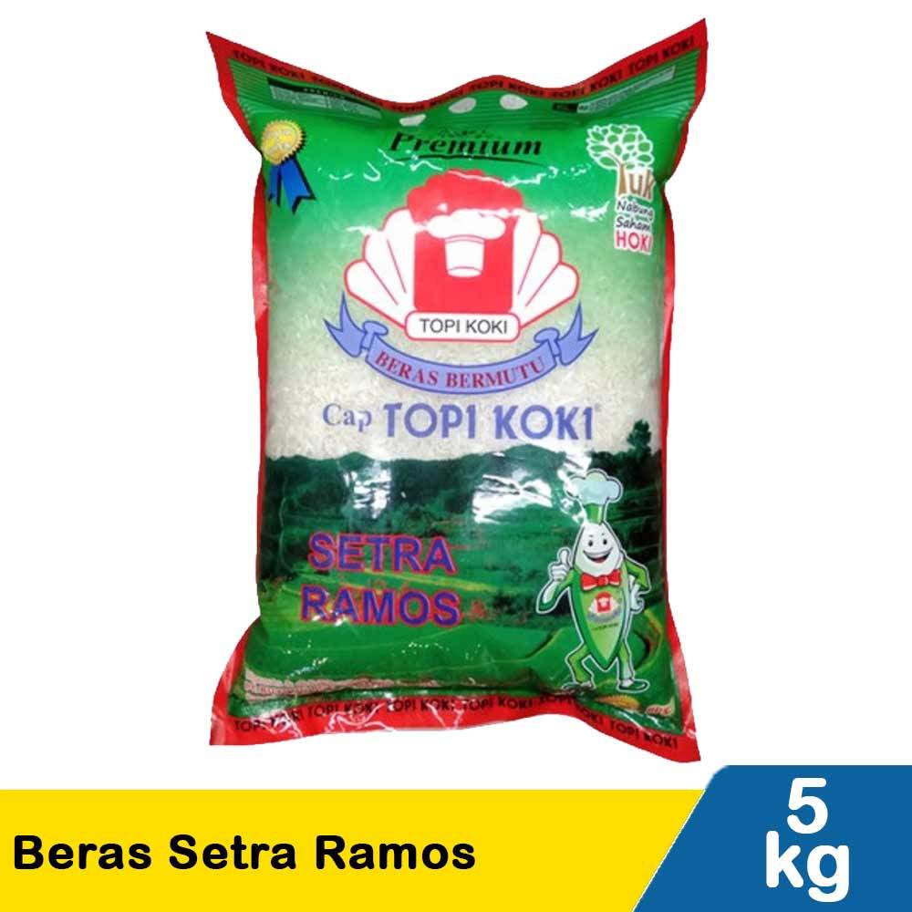 

Topi Koki Beras Setra Ramos, Larisst, Beras Raja Platinum, Beras Long Grain 5Kg