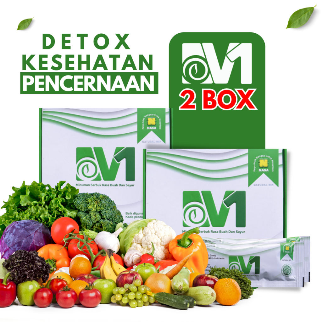 Bio V1 Detox Nasa Pelangsing Herbal Minuman Detox Usus Kotor Kesehatan Pencernaan 2 Box