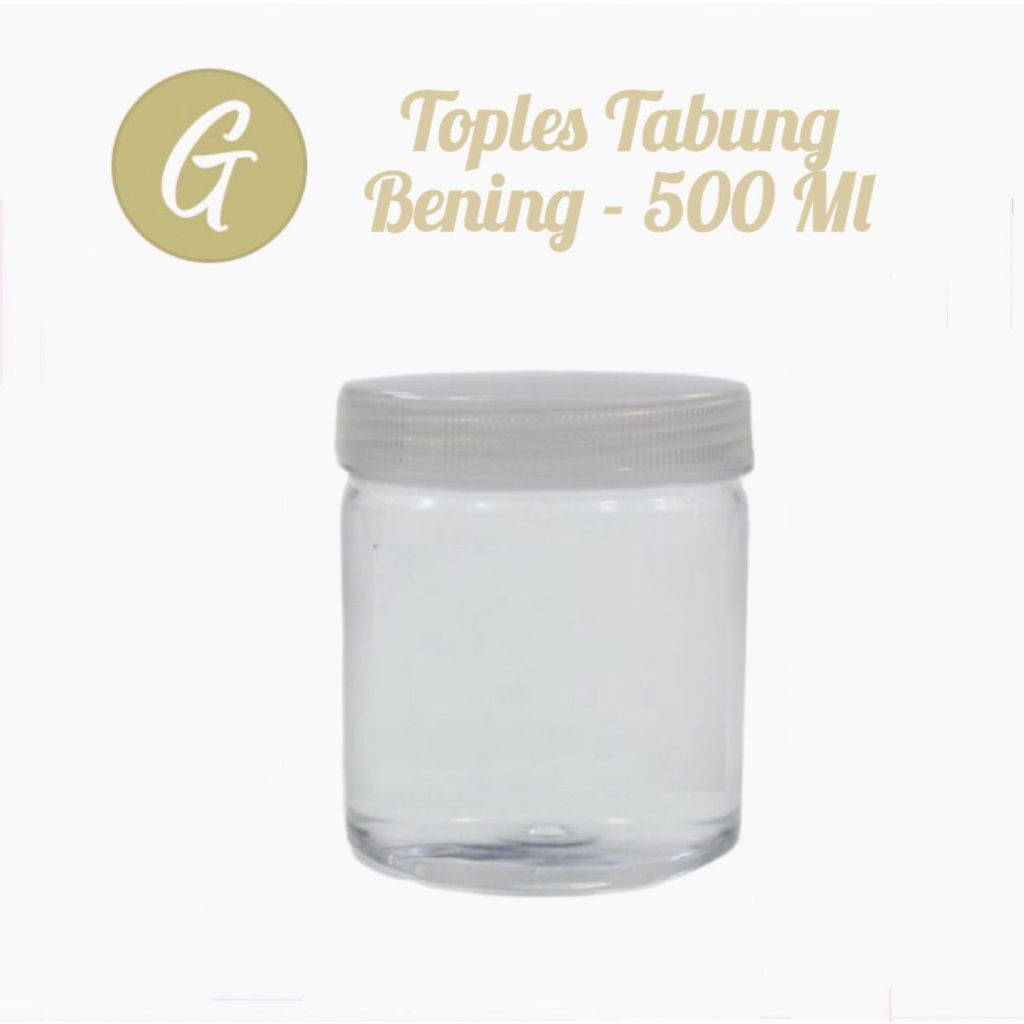 Toples Tabung 500 ml Toples Plastik 500 ml Jar 500 ml untuk 350 gram Kue Kering