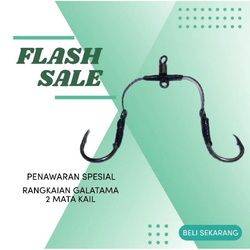 RANGKAIAN PANCING ikan mas cabang 2 senar PE