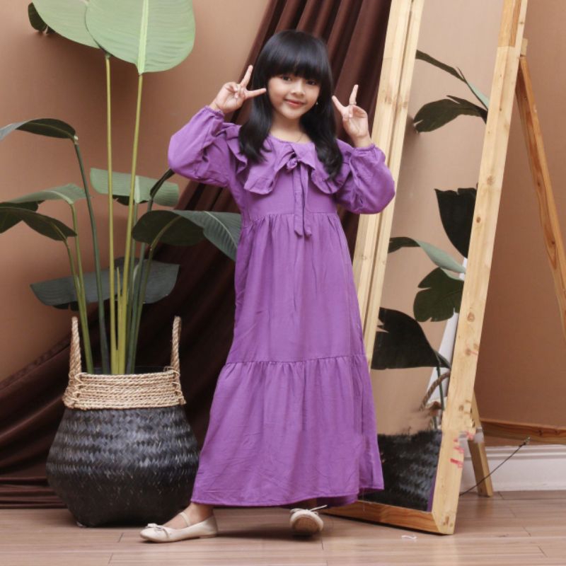 Flash Sale Gamis Anak Naira/ Midi Dres Rayon Polos