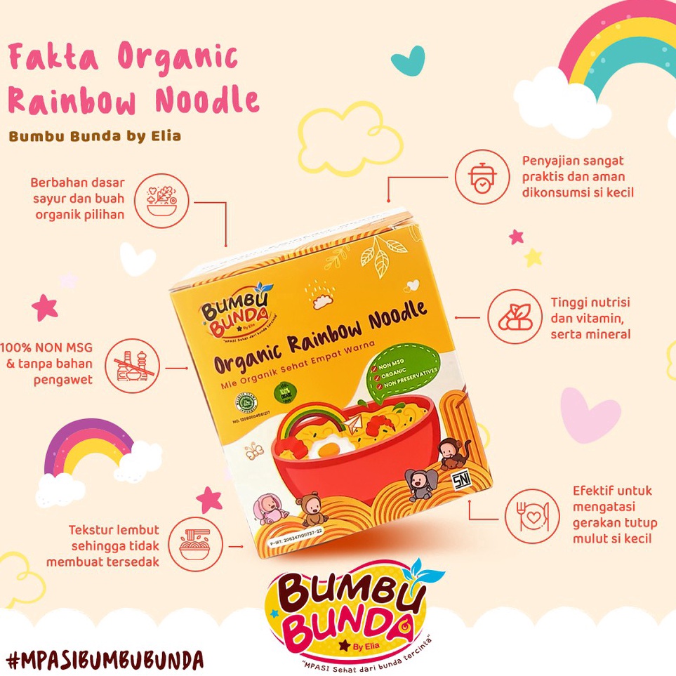 

HDGD8576 PROMO MURAH Bumbu Bunda Organic Rainbow Noodle Mie Organik Sehat Empat Warna Mie Sayur MPASI