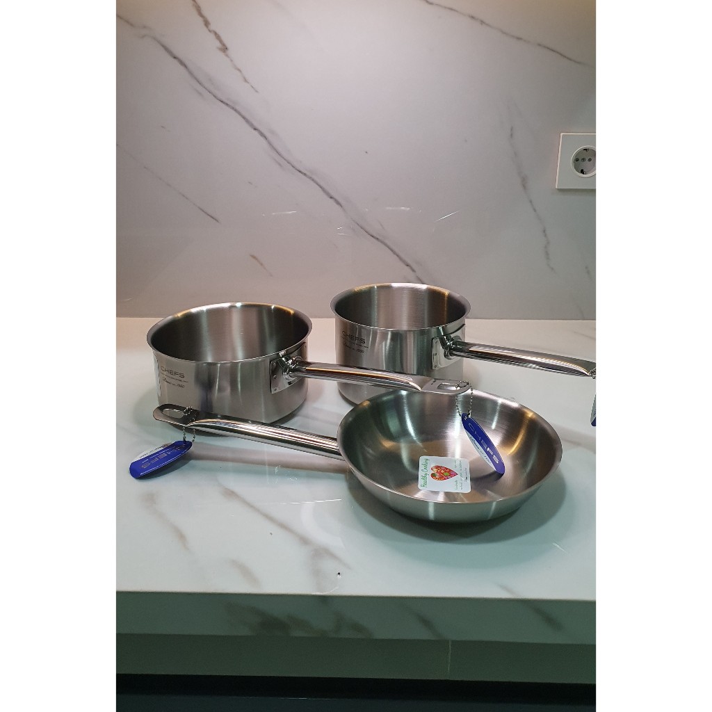 Panci Stainless Steel SUS 304 Set Bima Chef Sauce Pan Fry Pan Cookware Set Paket Stainless