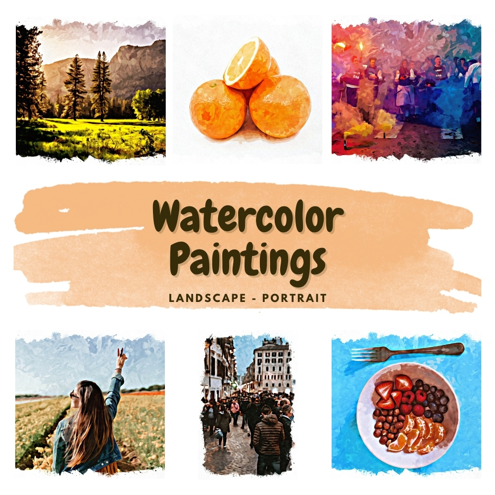 Jasa Ilustrasi Digital Painting / Lukisan Watercolor Landscape / Digital Portrait Watercolor Style