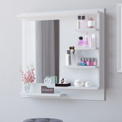 RAK RIAS DINDING KAYU RAK KOSMETIK GANTUNG KACA RIAS BESAR MINIMALIS RAK MAKE UP BESAR CERMIN AESTHE