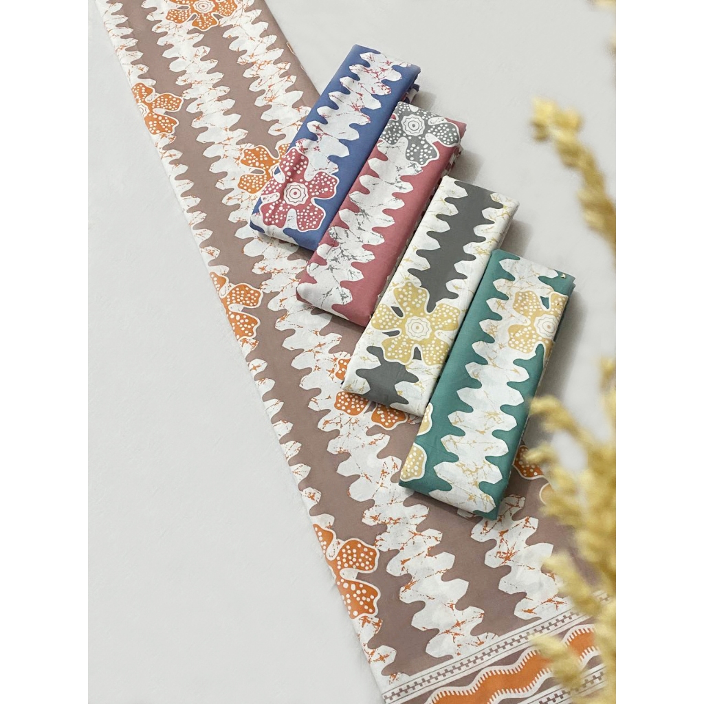 Kain Batik Modern Kekinian Motif Gelombang Cinta Katun Ukuran Panjang Dasar Batik Meteran Kekinian