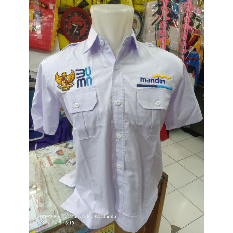 KEMEJA MANDIRI SERAGAM BUMN MANDIRI BAJU BUMN MANDIRI BORDIR.