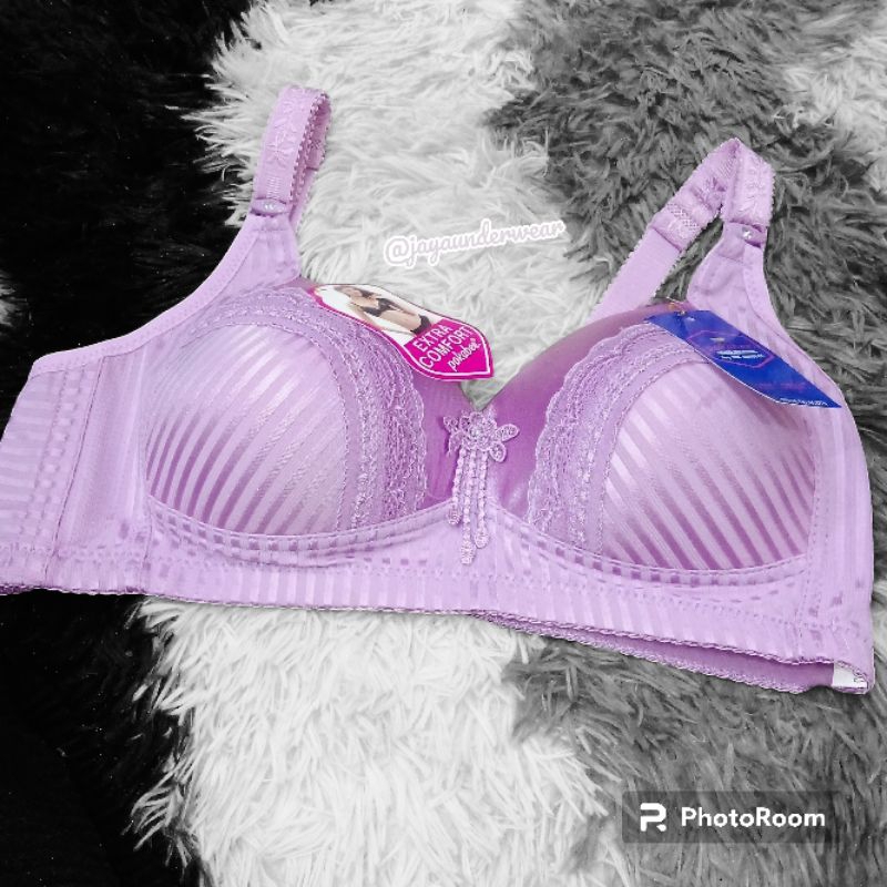 BH Tanpa Kawat  BRA  Busa Tipis Motif Garis Kait 4