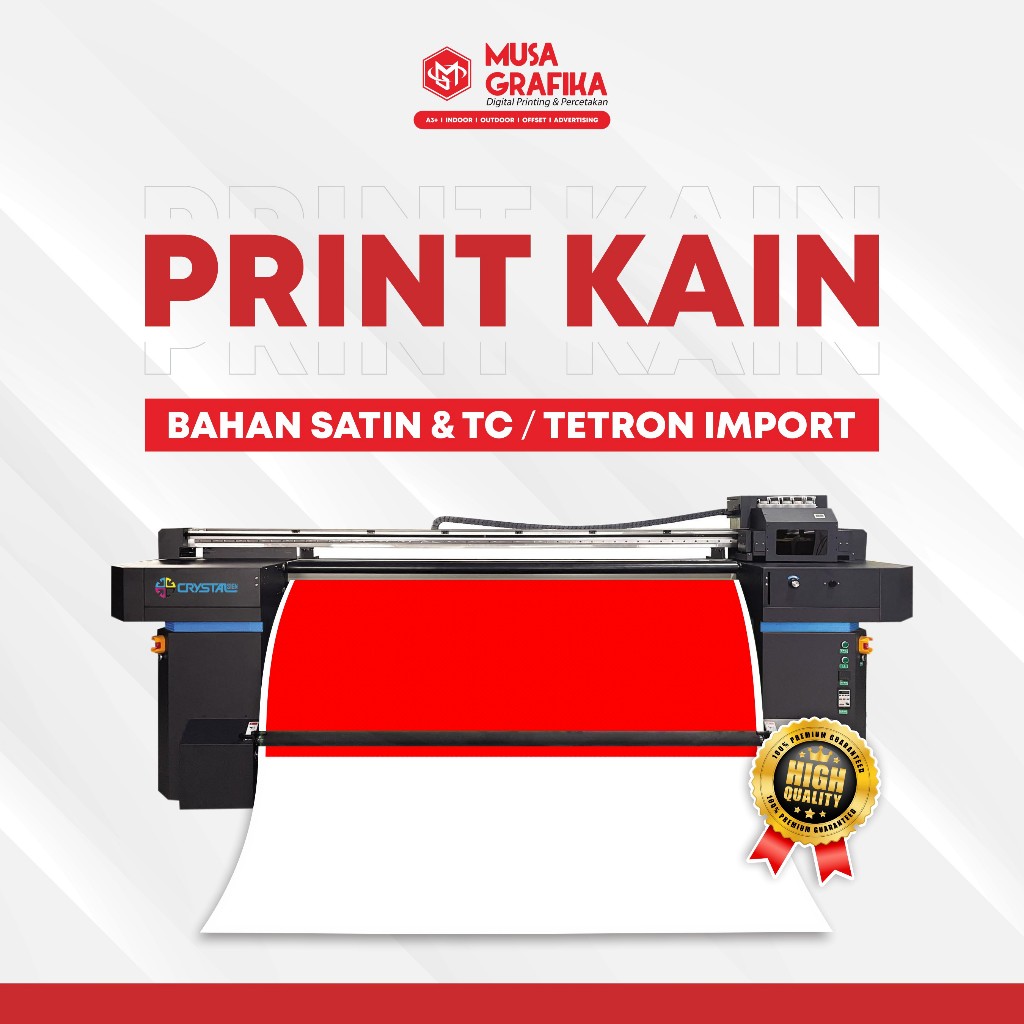 Print Kain Bahan TC dan SATIN (Direct Textile)
