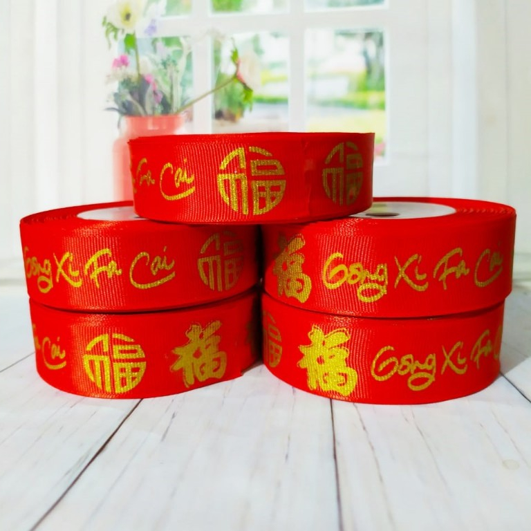 

Pita Grossgrain Motif 1" Pita Imlek Sincia 1 inch Roll B