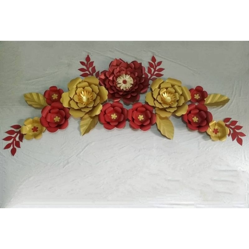 paper flower rangkaian bunga kertas dekorasi tunangan engagement