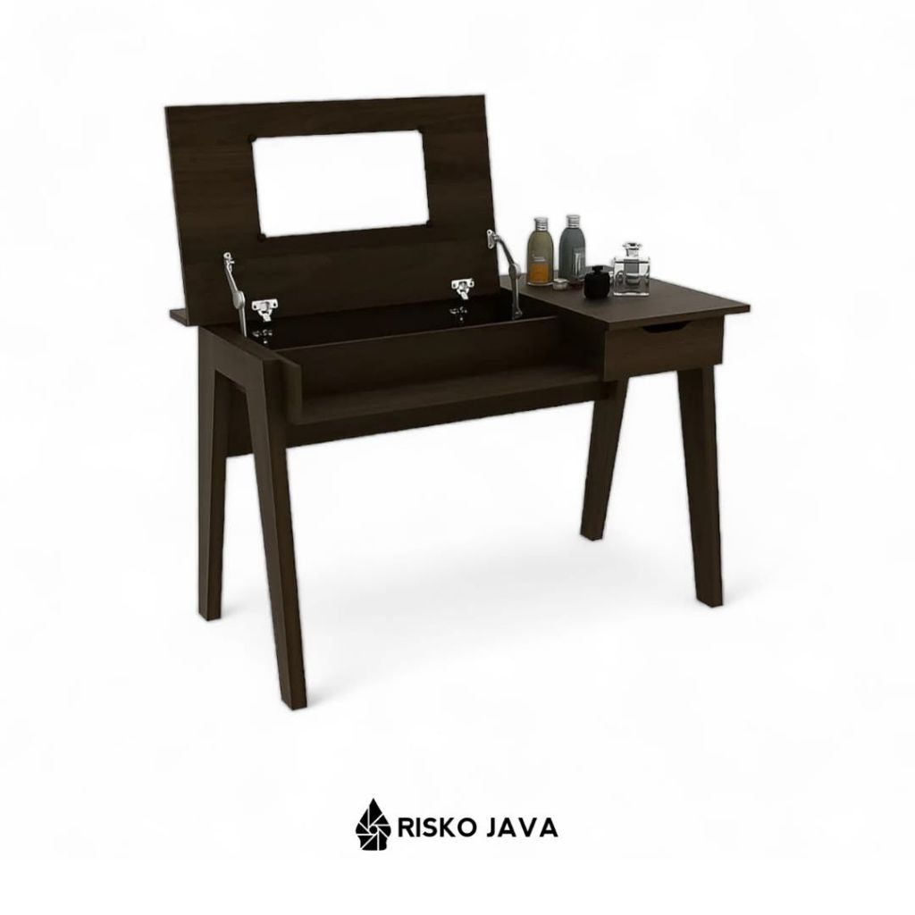 Meja Rias Kayu Jati / Meja Rias Minimalis / Meja Rias Cermin Lipat | MUDRYK