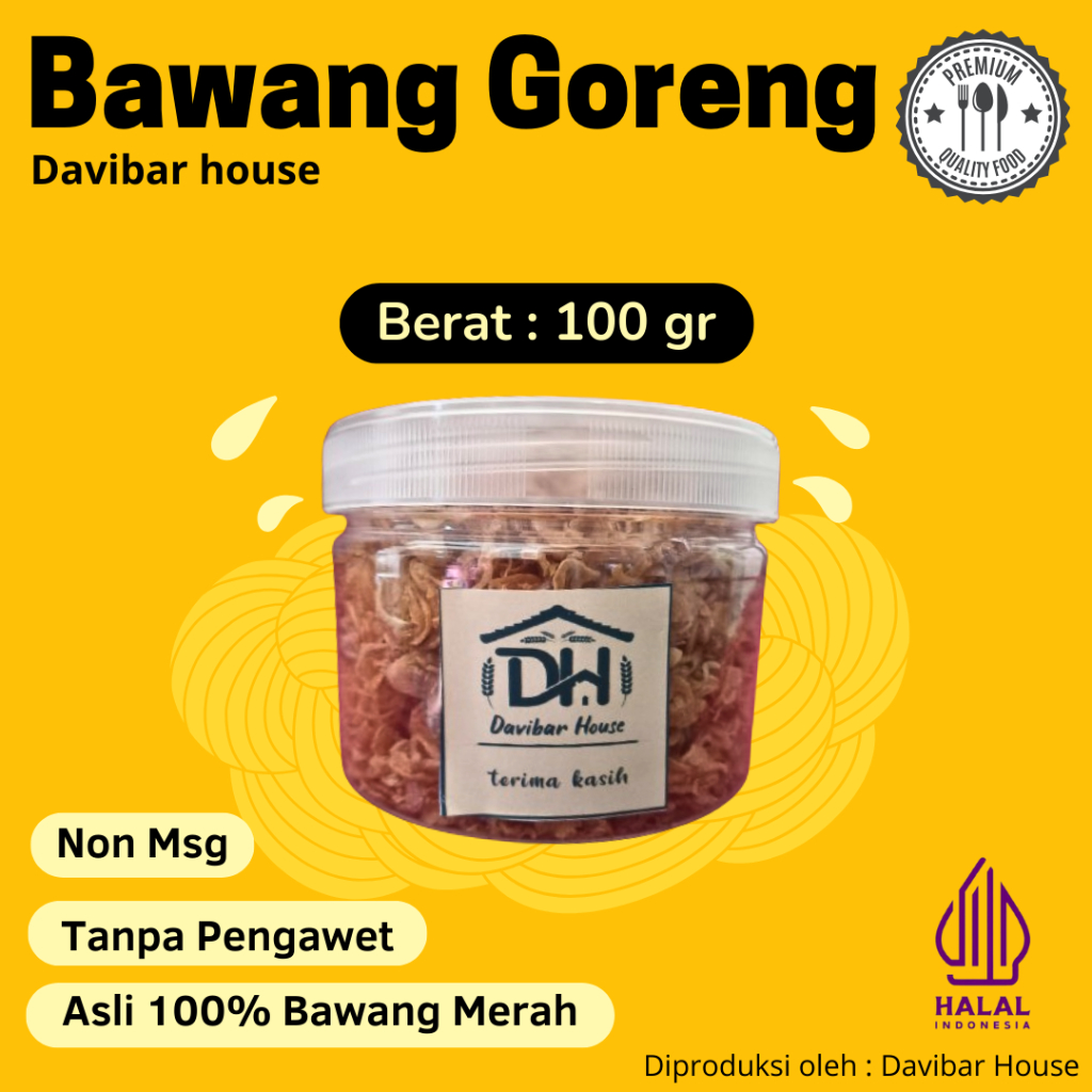 

Bawang Goreng Premium / Brambang Goreng 100gr kecil