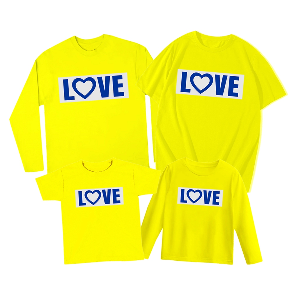 Kaos Seragam keluarga besar baju couple family unisex motif gambar love keluarga penuh cinta kasih S
