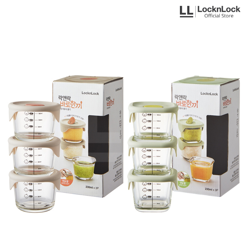	 LocknLock Oven Glass Food Container MPASI Bayi 3Pcs 230ml	