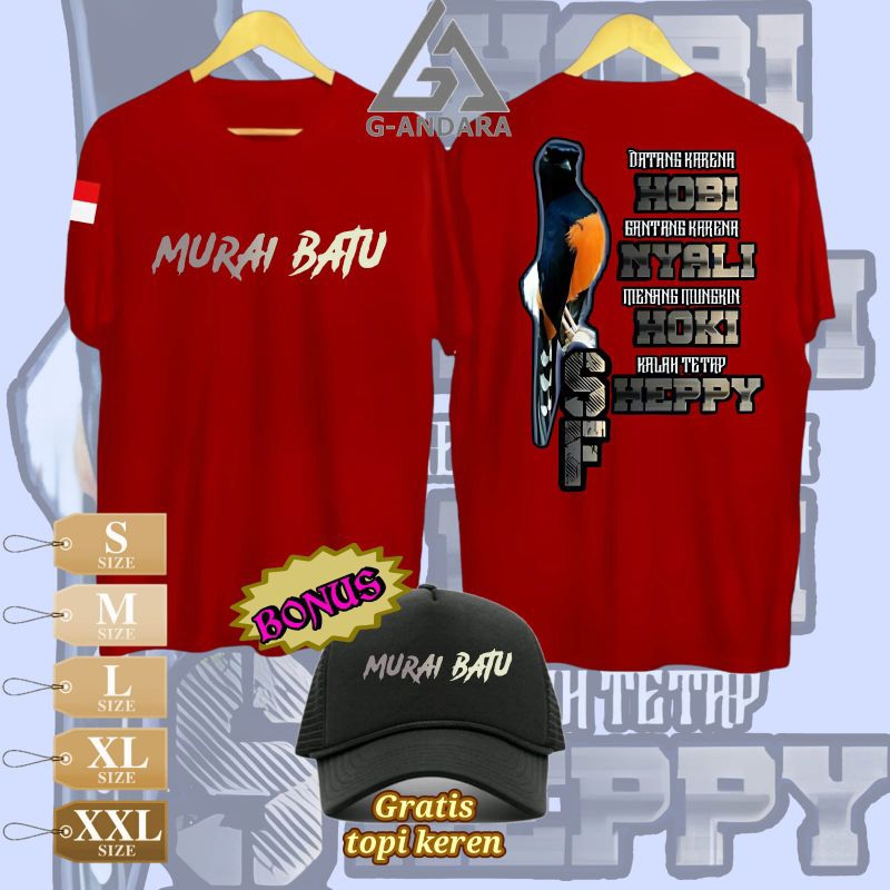 KAOS MURAI BATU DISTRO PRIA BONUS TOPI