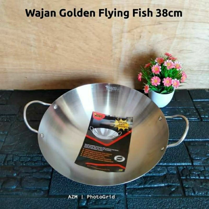 Wajan harden 38 cm stainless tebal