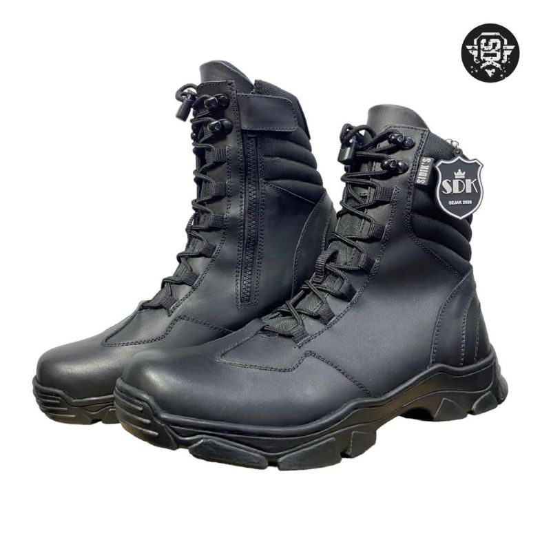 Sepatu PDL Lantas Kulit Sapi Asli Berkualitas Sepatu PDL Tni Polri Security Satpam