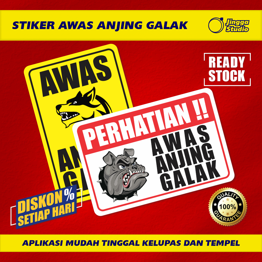 

Stiker Keamanan Awas Anjing Galak